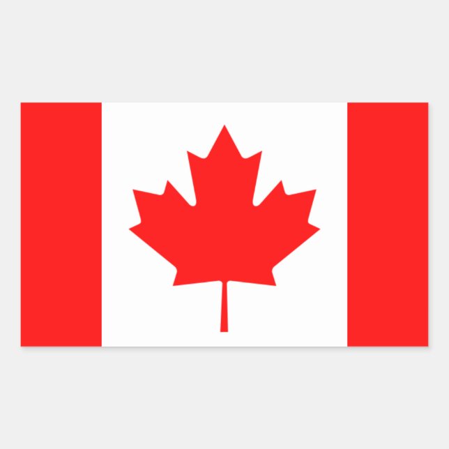 FOUR Canada National Flag Rectangular Sticker (Front)