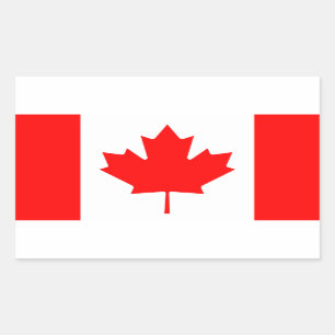FOUR Canada National Flag Rectangular Sticker