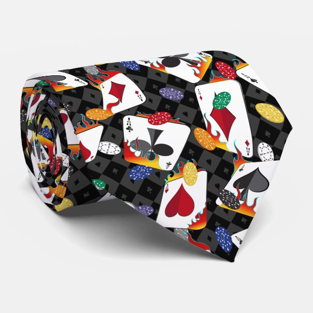 Four Card Aces Poker Tie (Rolled)