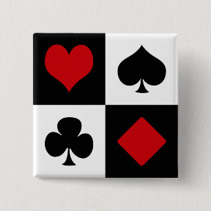 Four card suits 15 cm square badge