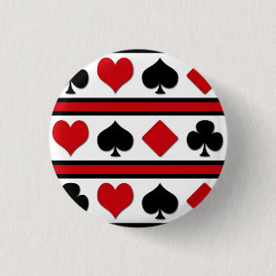 Four card suits 3 cm round badge