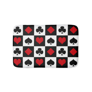 Four card suits bath mat