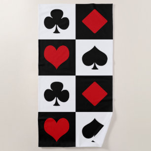 Four card suits beach towel