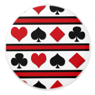 Four card suits ceramic knob