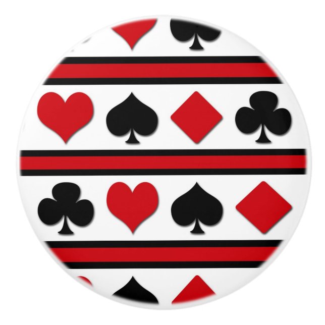 Four card suits ceramic knob (Front)