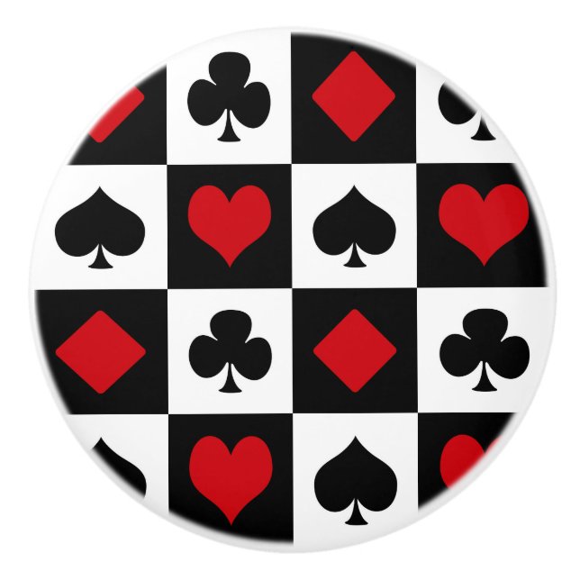 Four card suits ceramic knob (Front)