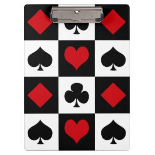 Four card suits clipboard