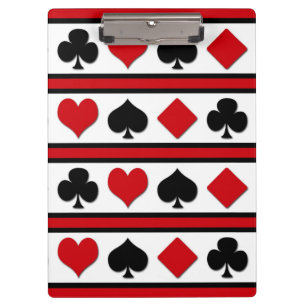 Four card suits clipboard