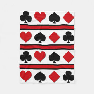 Four card suits fleece blanket