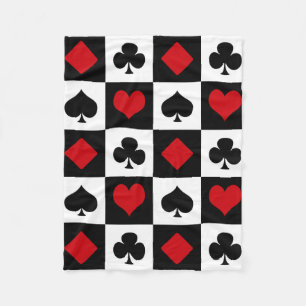 Four card suits fleece blanket