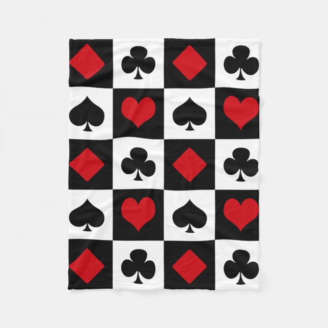 Four card suits fleece blanket (Front)