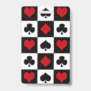 Four card suits ID badge