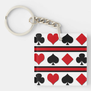 Four card suits key ring