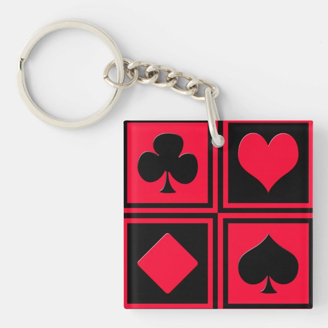 Four card suits key ring (Front)