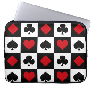 Four card suits laptop sleeve