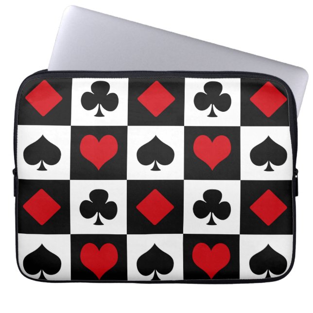 Four card suits laptop sleeve (Front)