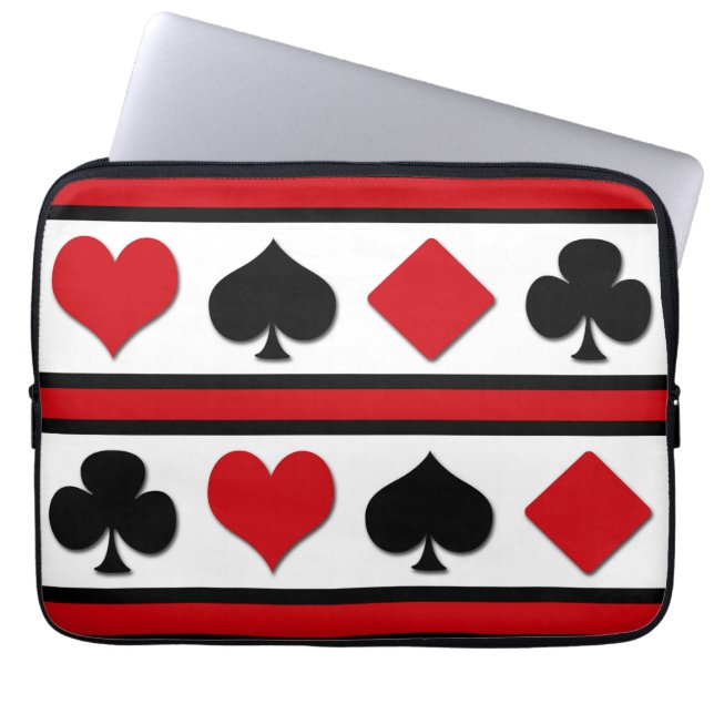 Four card suits laptop sleeve (Front)