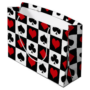 Four card suits large gift bag