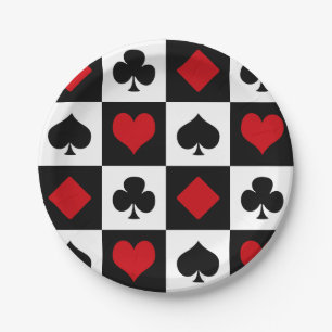 Four card suits paper plate