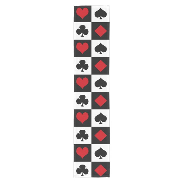 Four card suits short table runner (Front)