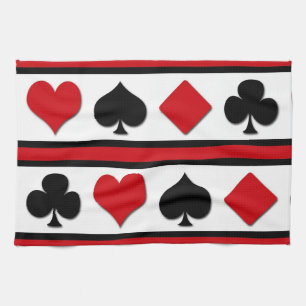 Four card suits tea towel