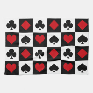 Four card suits tea towel