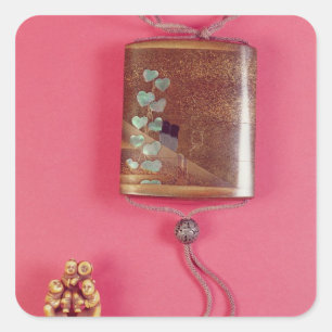 Four case inro square sticker