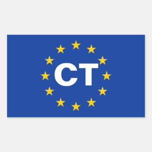 FOUR Catalonia "CT" European Union Flag Rectangular Sticker