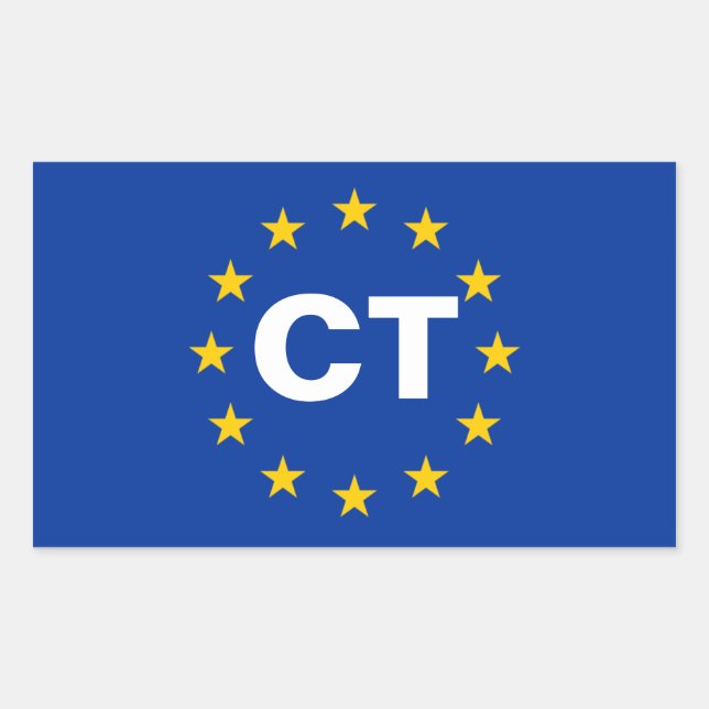 FOUR Catalonia "CT" European Union Flag Rectangular Sticker (Front)