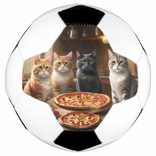 Four Cats For Cat Pizza Night, Football (Front)