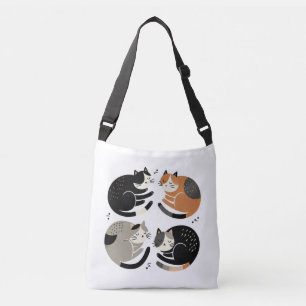 Four Cats Sleeping in a Circle – Purring Ritual Crossbody Bag