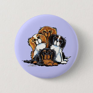 Four Cavalier King Charles Spaniels 6 Cm Round Badge