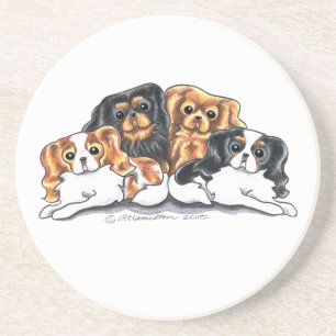 Four Cavalier King Charles Spaniels Coaster