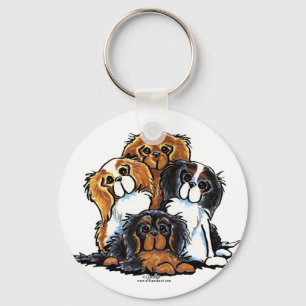 Four Cavalier King Charles Spaniels Key Ring