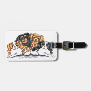 Four Cavalier King Charles Spaniels Luggage Tag