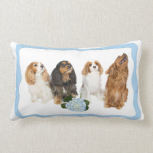 Four Cavalier King Charles Spaniels Lumbar Pillow