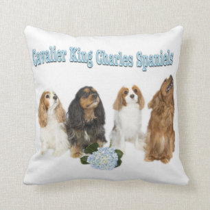 Four Cavalier King Charles Spaniels Pillow