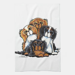 Four Cavalier King Charles Spaniels Tea Towel