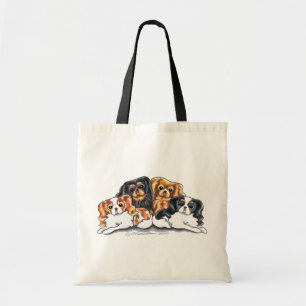 Four Cavalier King Charles Spaniels Tote Bag