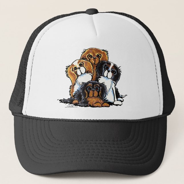 Four Cavalier King Charles Spaniels Trucker Hat (Front)