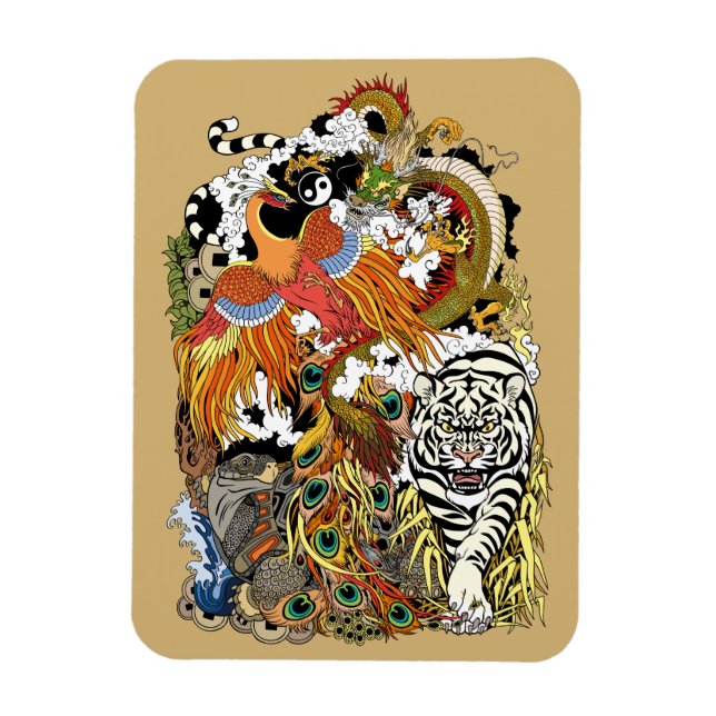 four celestial animals magnet (Vertical)