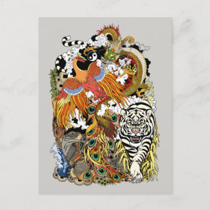 four celestial animals postcard