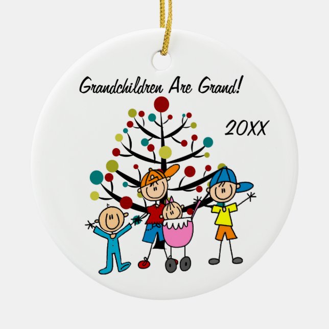 Four Children Customised Holiday Ornament (Front)