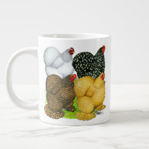 Four Cochin Hens Large Coffee Mug