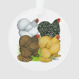 Four Cochin Hens Ornament