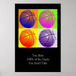 Four Color Pop Art Motivational Quote Poster<br><div class="desc">I Love This Game. Popular Sports - Basketball Game Ball Image.</div>