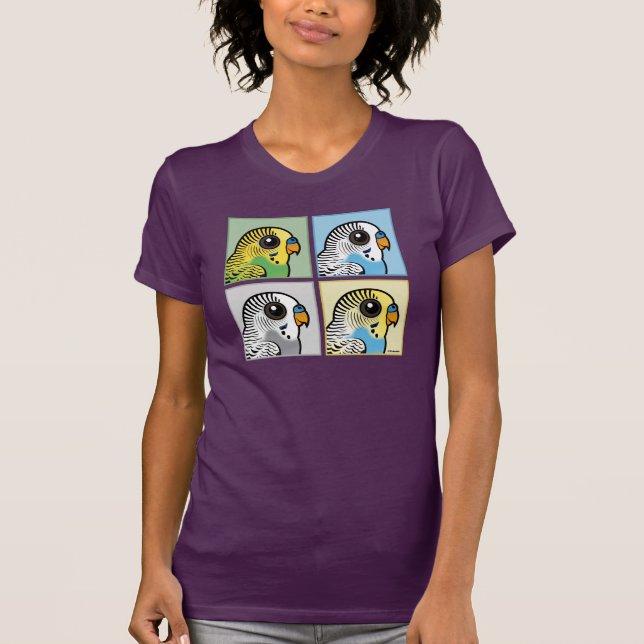 Four Colour Budgies T-Shirt (Front)