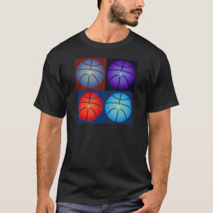 Four Colour Pop Art Basketball T-Shirt