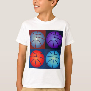 Four Colour Pop Art Basketball T-Shirt