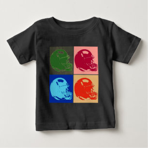 Four Colour Pop Art Football Helmet Baby T-Shirt